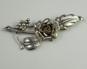 Rose Brooch Rose Jewelry Daisy Jewelry Flower Jewelry Bouquet Brooch Pin Sterling Silver Brooch Vintage Brooch Floral Flower Brooch Pin