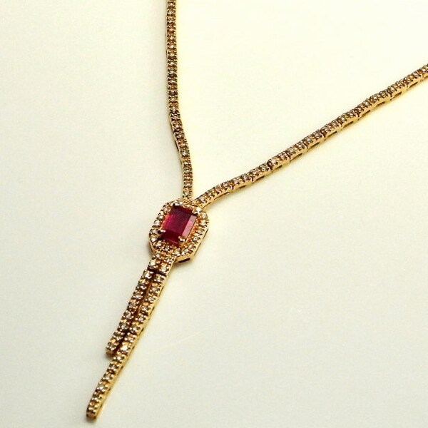 Rugiada Diamond Pave Lariat Necklace