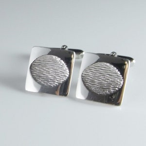 Vintage Silver Cufflinks Geometric Cuff Links with Box Unisex Gifts Cufflinks