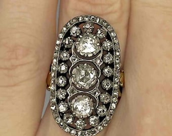 Georgian Ring Georgian Diamond Ring Georgian Jewelry Oval Diamond Ring 18K Gold Ring Rose Cut Diamond Ring 18th Century Jewelry Old Cut