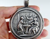 Georgian Baptism Medallion Antique Cross Baptism Jewelry Christening Gift Antique Pendant Religious Jewelry Religious Gifts Religious Medal
