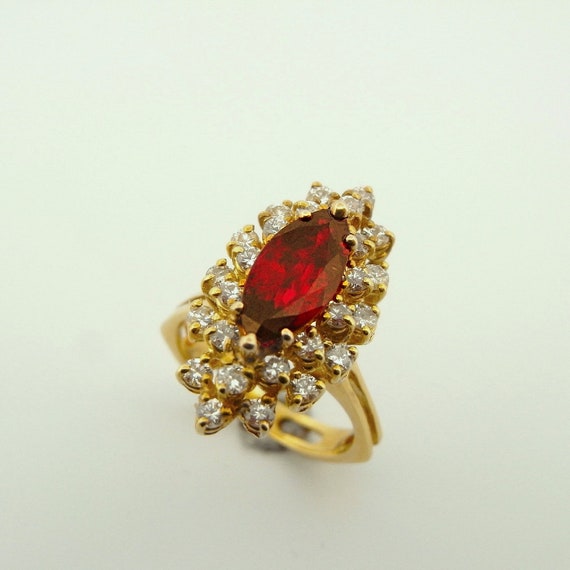 Unheated Marquise Ruby Engagement Ring No Heat La… - image 3