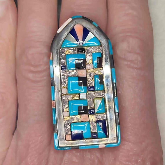 Native American Indian Ring Statement Ring Unisex… - image 1
