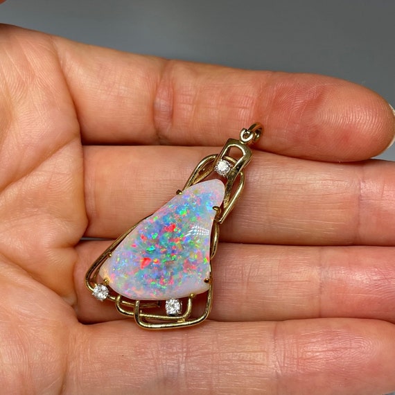 Australian Opal Pendant Fire Fiery Opal Pendant A… - image 6
