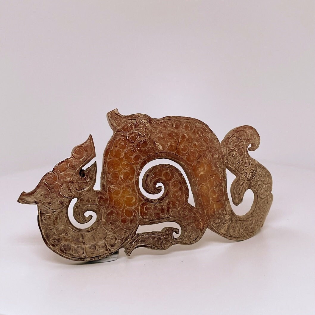 Eastern Zhou Dynasty Dragon Pendant w. Report Ancient Chinese Zhou Dynasty Hardstone Dragon Piece Pectoral Pendant