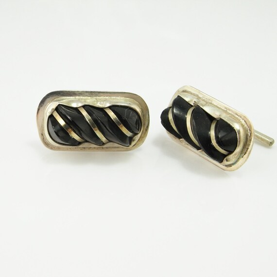 Onyx Cufflinks Black cufflinks Vintage Cufflinks S