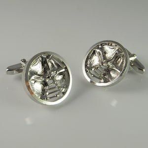 Vintage Silver Cufflinks Geometric Cuff Links with Box Unisex Gifts Cufflinks