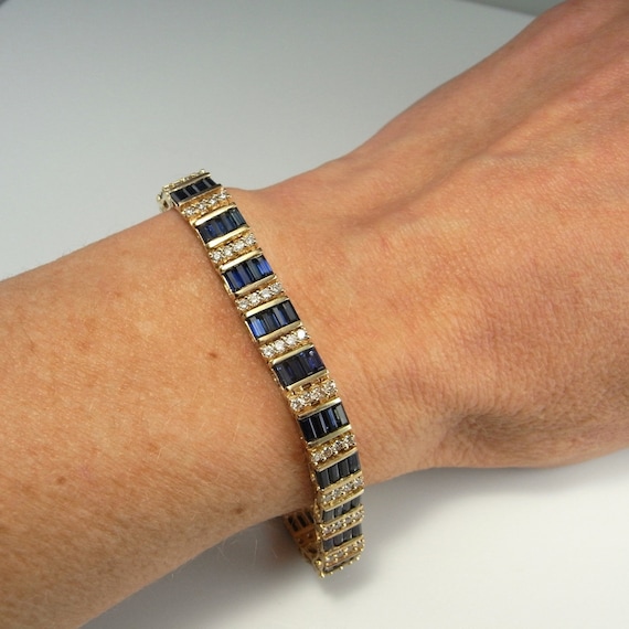 Natural sapphire tennis bracelet sale