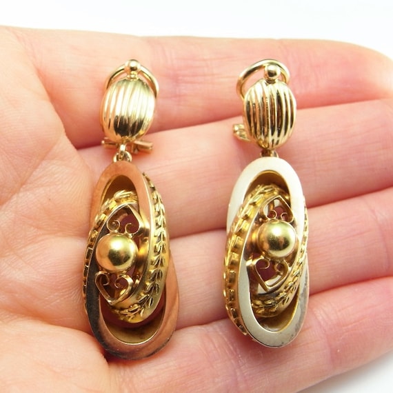Antique Victorian Gold Drop Earrings 19th Century… - image 1