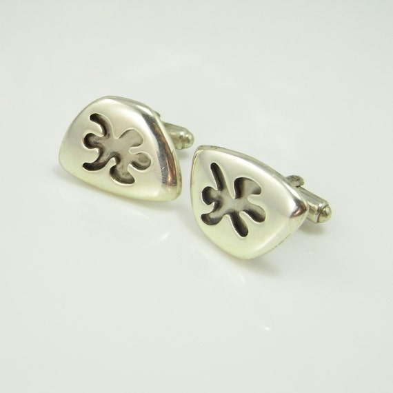 Sterling Cuff Links Men's Cufflinks Mid Century Je