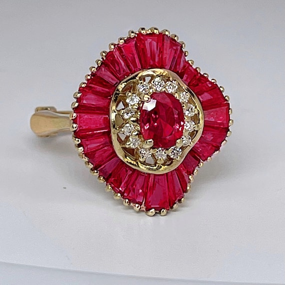 VIVID RED RUBY Ring Natural Ruby Ring Ruby Baller… - image 1