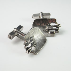 Vintage Silver Cuff Links Cufflinks Retro Cuff Links Unisex Gifts Cufflinks 1970s Gifts Modernist Mid Century Jewelry Accessories