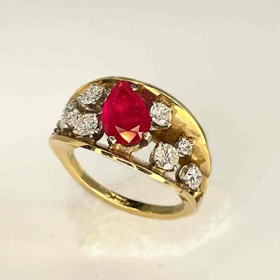 Unheated Burmese Ruby Engagement Ring Natural Rub… - image 6