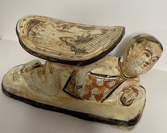Yuan - Song Dynasty Cizhou Pillow w. Report Ancient Chinese Porcelain Pillow Figural Cizhou Pillow