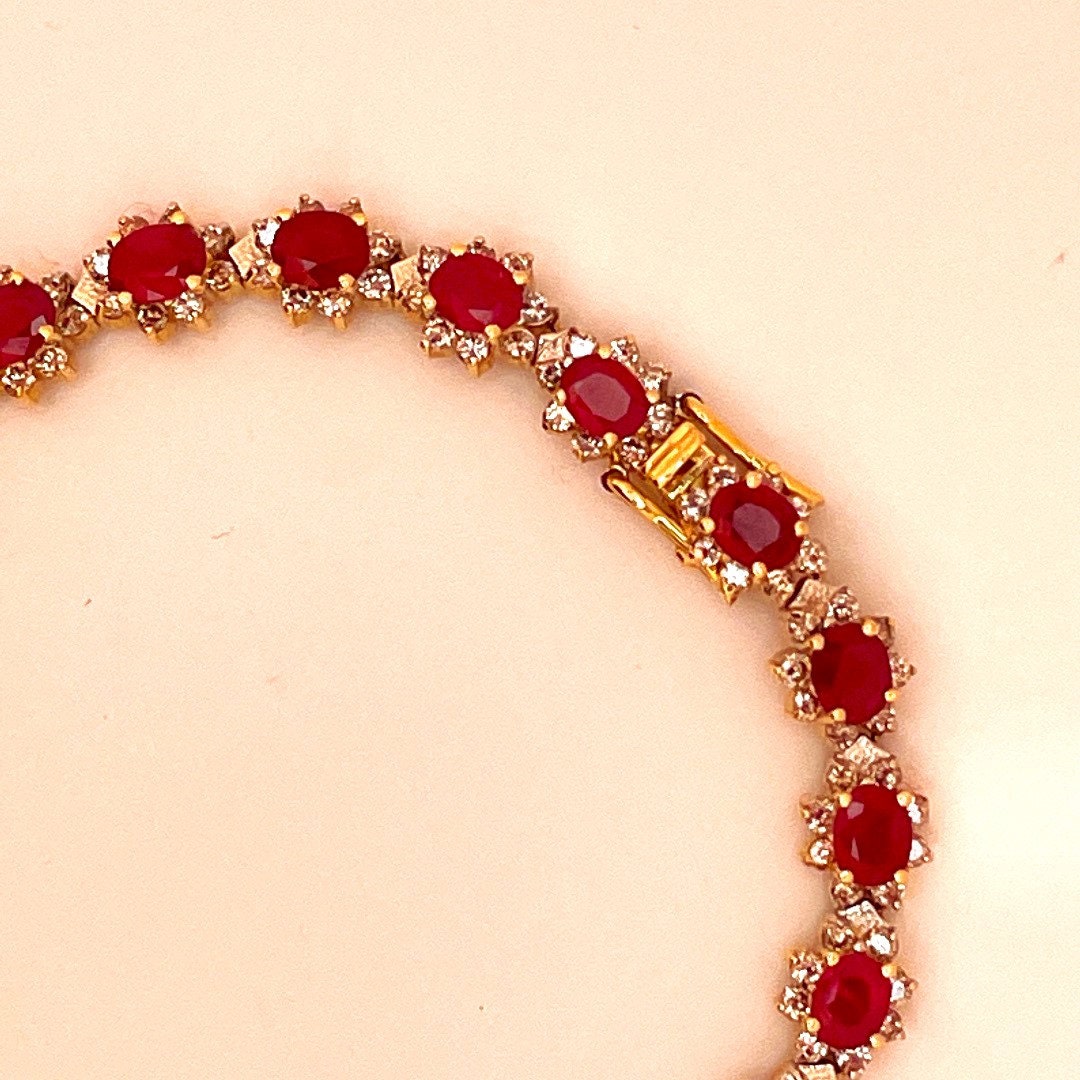 Red ruby shop tennis bracelet