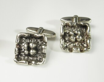 Boutons De Manchette Vintage En Argent Sterling - Chaîne - Marque JML - Occasion