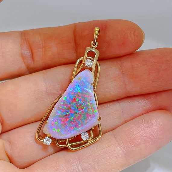 Australian Opal Pendant Fire Fiery Opal Pendant A… - image 5