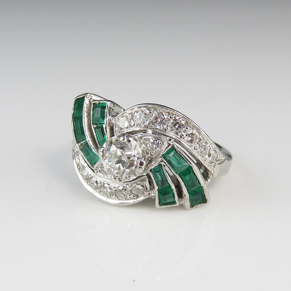 Art Deco Engagement Ring 1940s Engagement Ring Eme