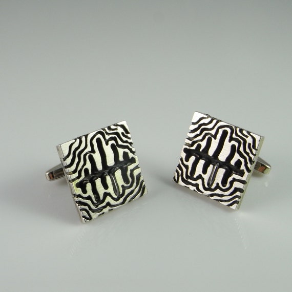 Modernist Jewelry Silver Cufflinks 1950s Jewelry G