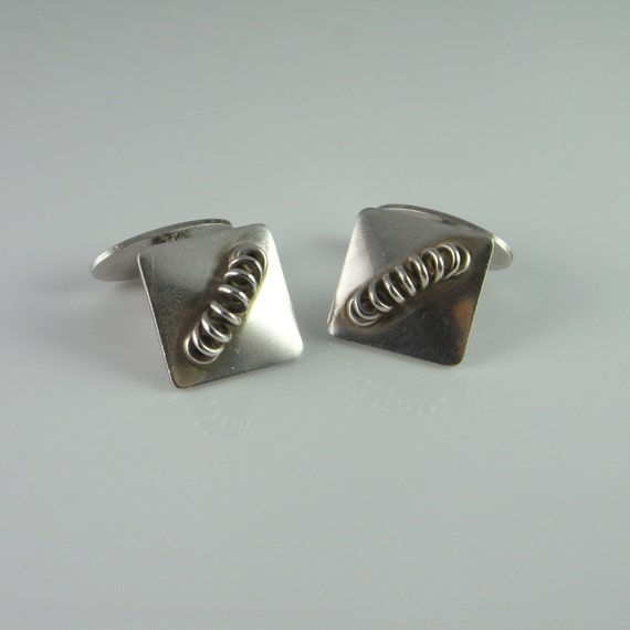 Modernist Jewelry Silver Cufflinks 1950s Jewelry G