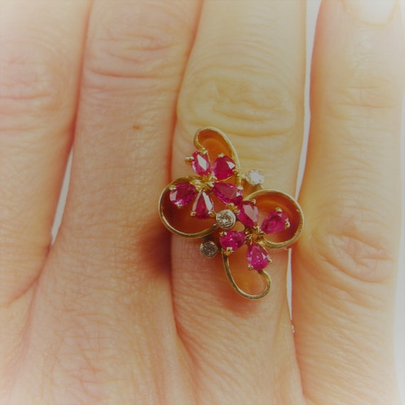 Unique 1920s Art Deco Ruby Ring 1920s Ruby Diamond