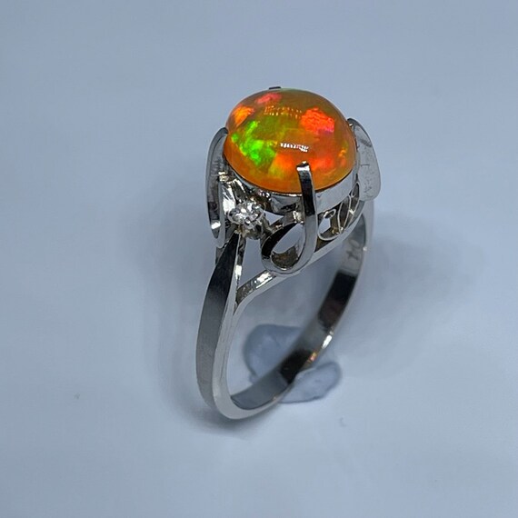 Opal and diamond platinum ring best sale