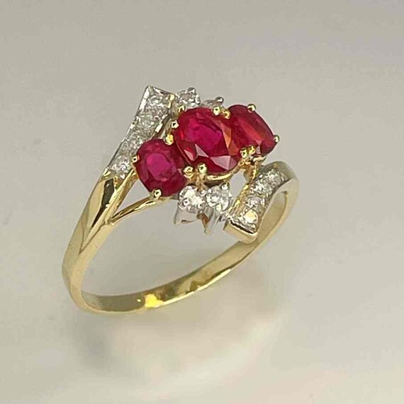 Unheated Ruby Engagement Ring No Heat Ruby Diamon… - image 5