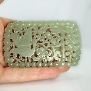 Antique Ming Dynasty Jade Pendant w. Authenticity Report Carved Green Jade Pendant Antique Chinese Jade Jewelry