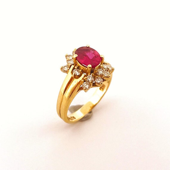 Ruby Engagement Ring NO HEAT UNHEATED Ruby Diamon… - image 6