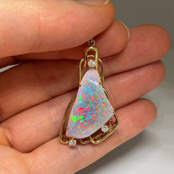 Australian Opal Pendant Fire Fiery Opal Pendant A… - image 4