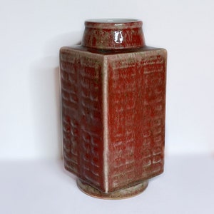 Antique Imperial Chinese Vase Kangxi Peachbloom Glaze Vase Qing Dynasty Porcelain Vase Drunk Beauty Cong Shaped Vase