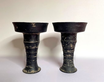 Neolithic Stoneware Ceramic Vessel Pair Longshan Pottery w. Report Ancient Chinese Artifacts and Art