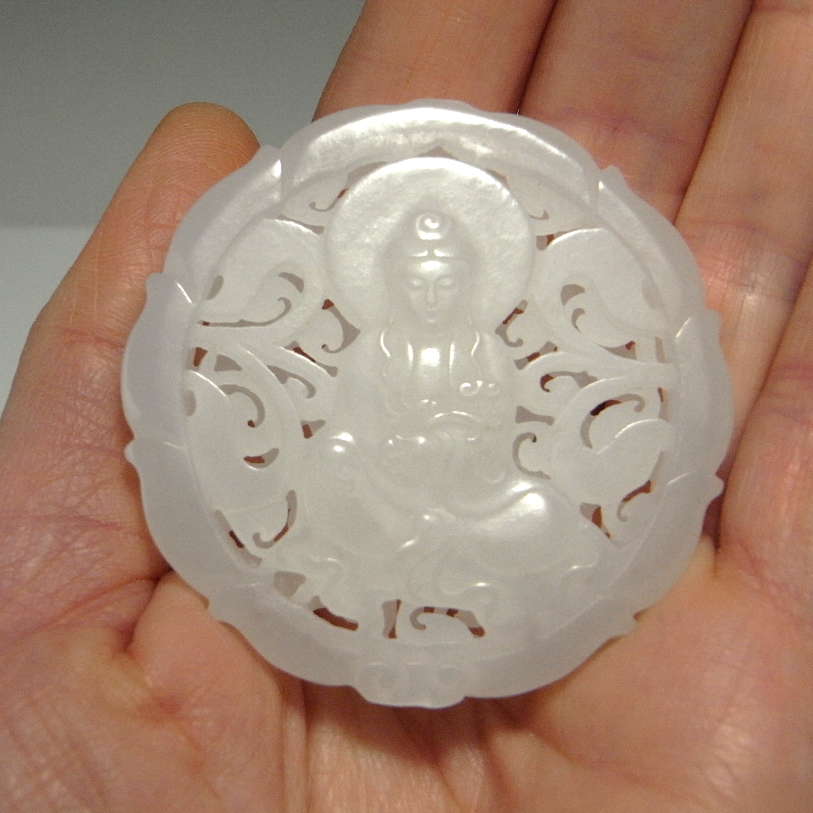 Chinese Antique White Jade Pendant Qing Dynasty Guan Yin Kwan - Etsy