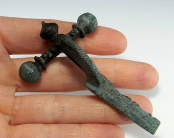 Fibula Ancient Roman Ancient Jewelry Ancient Rome 4th Century AD Cross Bow Brooch Bronze Brooch Bronze Jewelry Unique Mens Jewelry Pin Fine