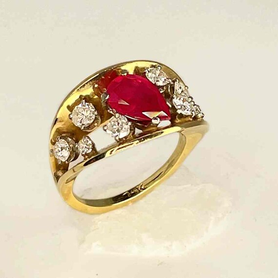 Unheated Burmese Ruby Engagement Ring Natural Rub… - image 7