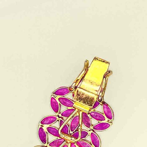Unheated Pink Sapphire Bracelet Pink Ruby Flower … - image 8