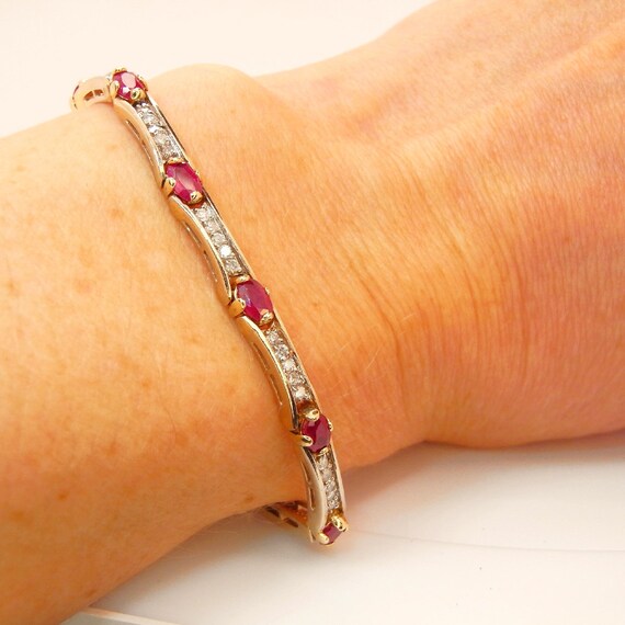 Fine quality ruby diamond bangles in 14k gold - Gleam Jewels