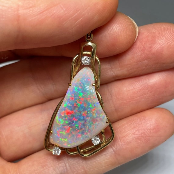 Australian Opal Pendant Fire Fiery Opal Pendant A… - image 2