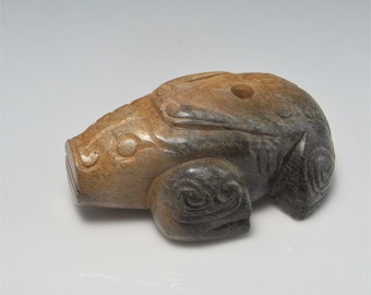 Archaic Jade Animal 1200BC  Pendant Ancient Jade Amulet Chinese Antiques Shang Dynasty Western Zhou Dynasty Carved Jade Jewelry Artifact