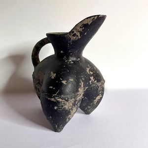 Neolithic Longshan Vessel Neolithic Black Eggshell Pottery w. Report Ancient Chinese Art Artifacts