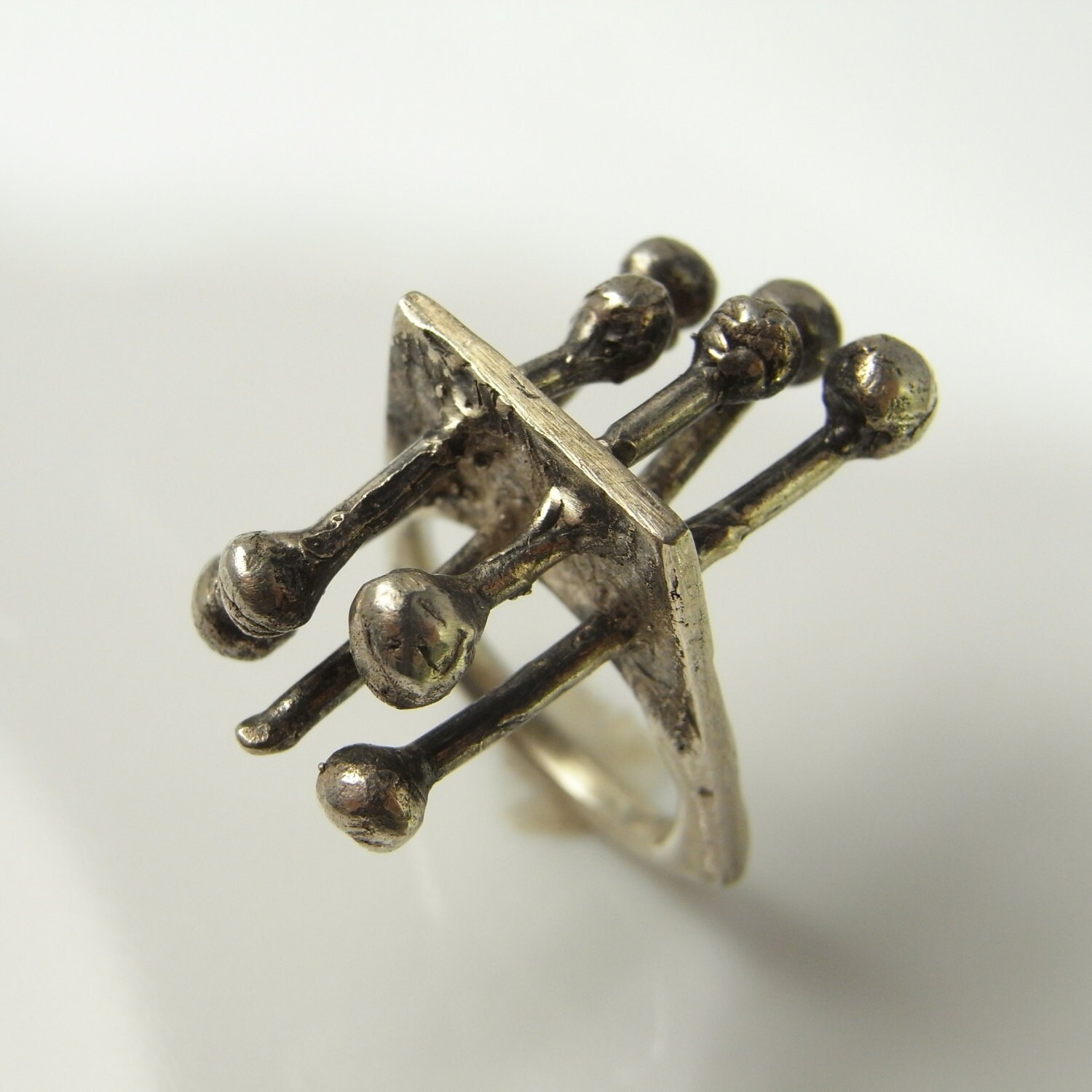 Brutalist Jewelry 1970s Jewelry Modernist Ring Vintage Etsy