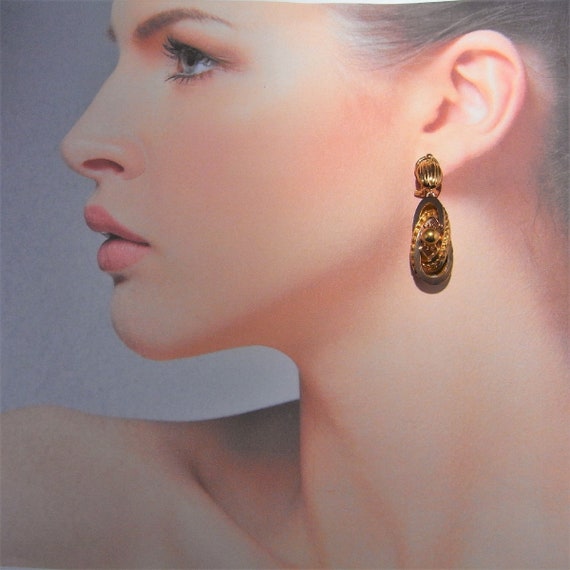 Antique Victorian Gold Drop Earrings 19th Century… - image 3