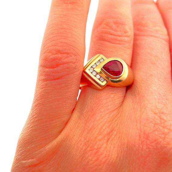 Veneda Carter Vc048 Ruby Signet Ring in Metallic for Men | Lyst UK