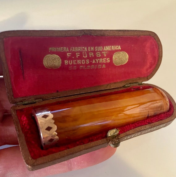 Antique Amber 14K Gold Cigar Holder With Antique Leather Box 19th Century  Victorian Cigar Holder Accessories Gifts for Men Man Husband