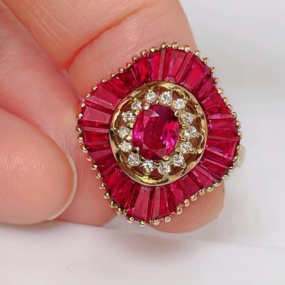 VIVID RED RUBY Ring Natural Ruby Ring Ruby Baller… - image 3