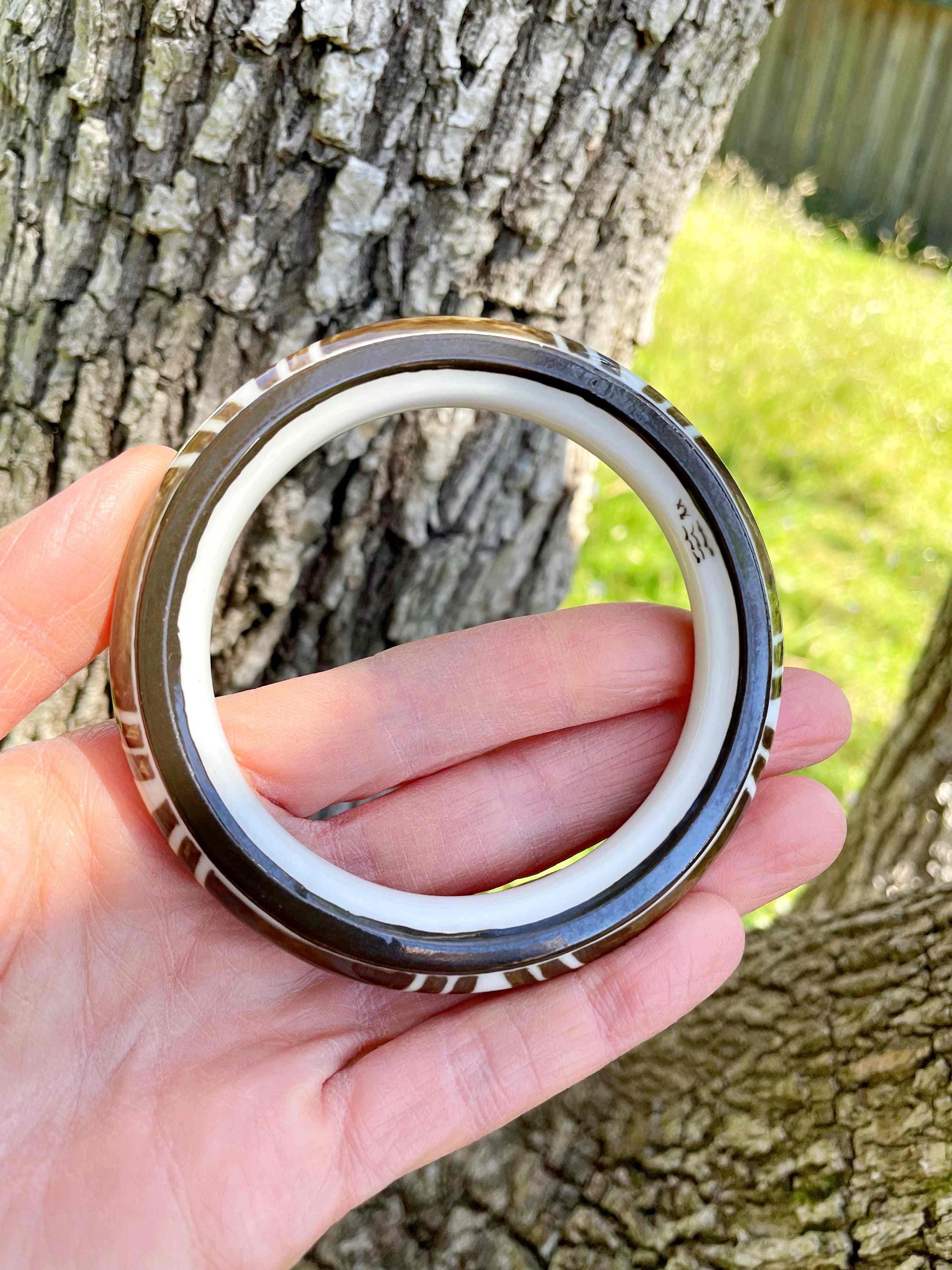 ロイヤルコペンハーゲン 磁器バングル 1960年代 1970年代 手描き陶器 