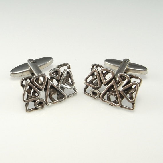 Silver Cufflinks Vintage Cufflinks Mens Cuff Links