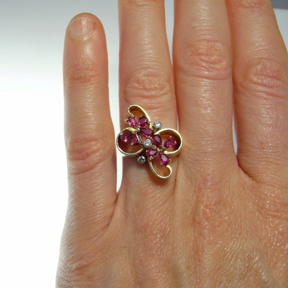Unique 1920s Art Deco Ruby Ring 1920s Ruby Diamond