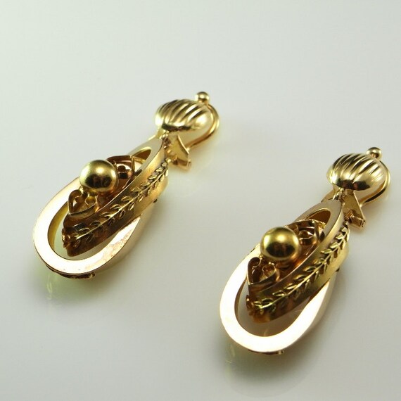 Antique Victorian Gold Drop Earrings 19th Century… - image 4