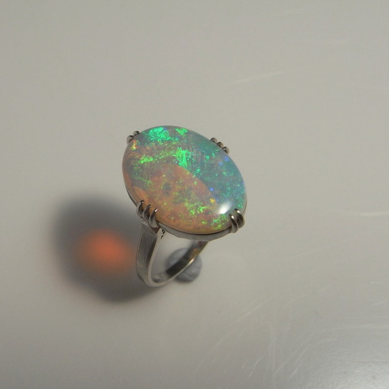 Australian Crystal Opal Ring Natural Crystal Opal Ring Art - Etsy